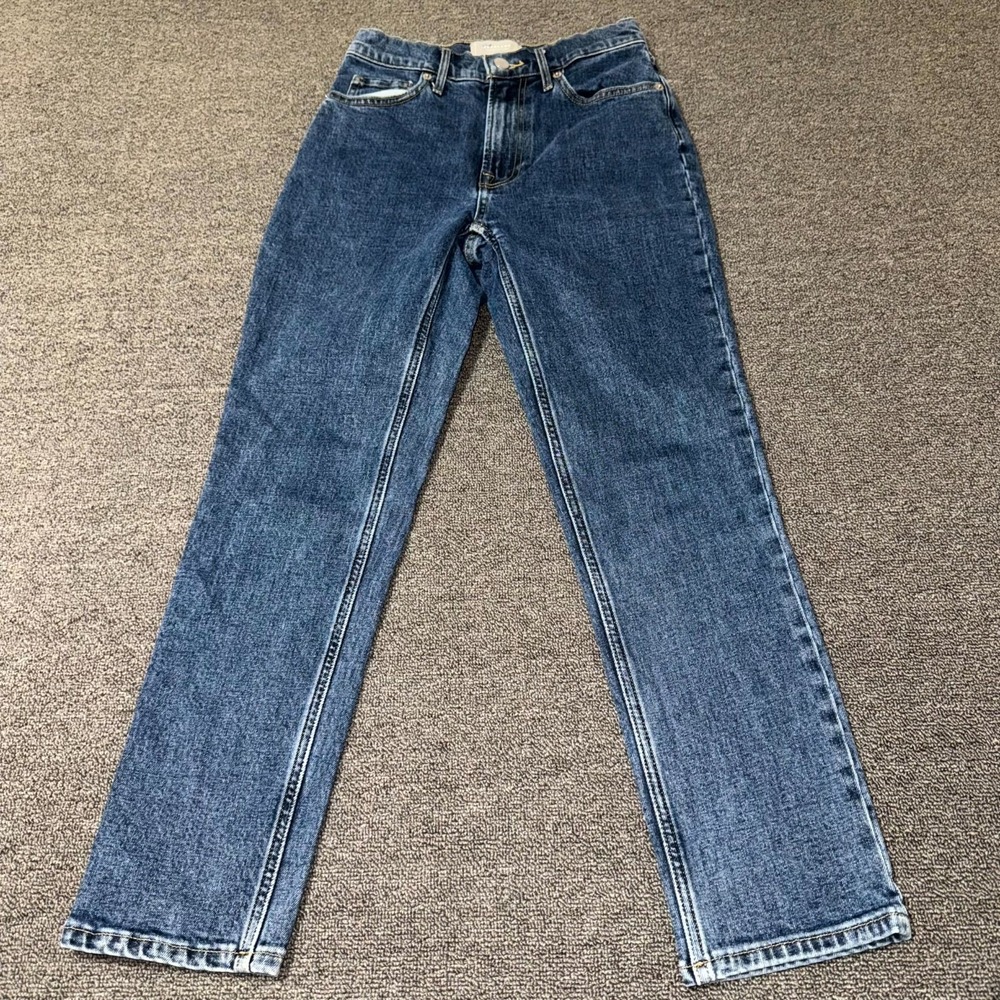 Everlane Original Cheeky Jeans Women 24 Blue Denim High Rise Cropped Medium Wash